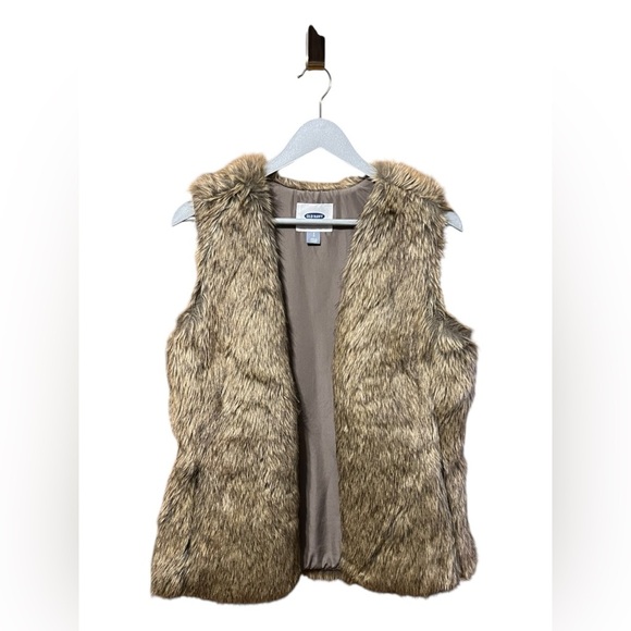 Old Navy Brown Faux Fur Vest – Small Petite - Picture 1 of 4